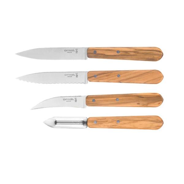 Opinel Kitchen Knife Set Olive - 4pc