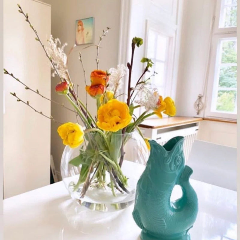 Mini Fish Jug Mini Fish Gluggle Jug 50ml - SeaGreen | Divertimenti Cookshop