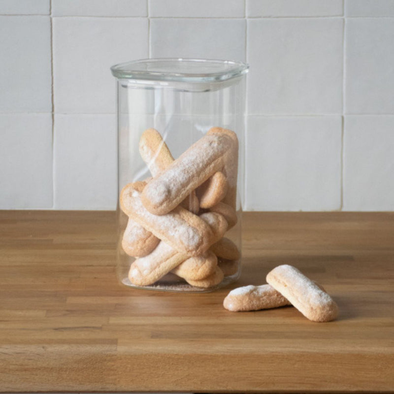 Pebbly Glass Square Storage Box - 1.4l