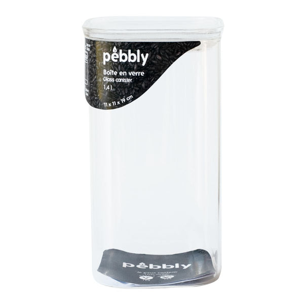 Pebbly Glass Square Storage Box - 1.4lt