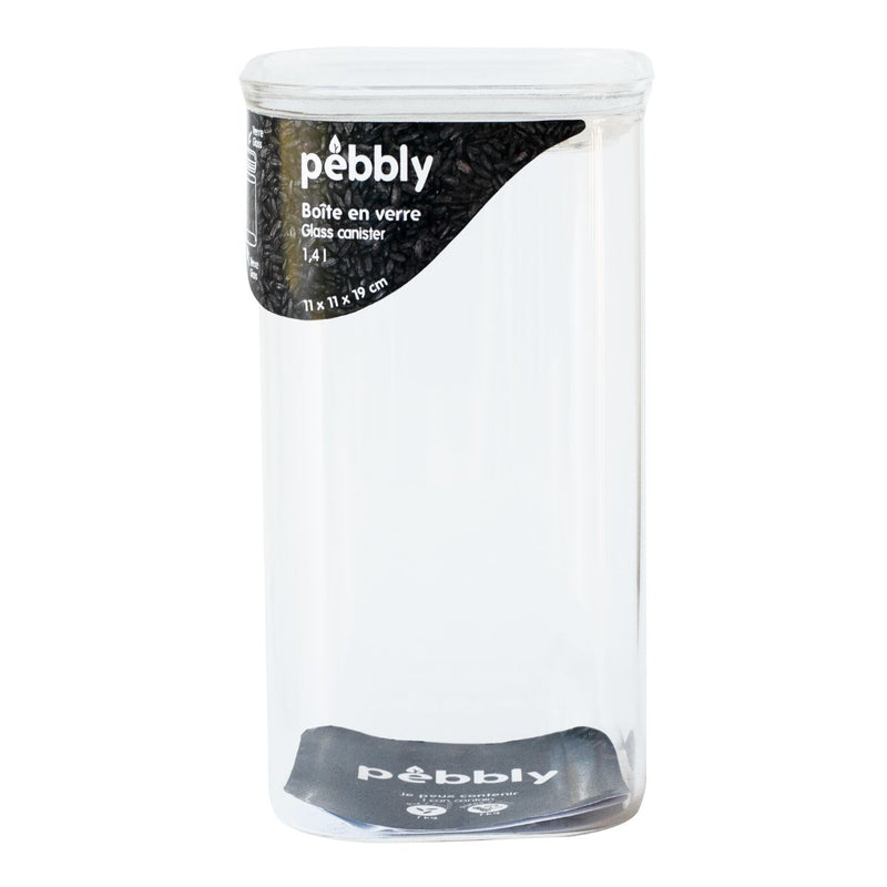 Pebbly Glass Square Storage Box - 1.4l