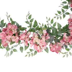 Pink Hydrangea/Leaf Garland 1.8m