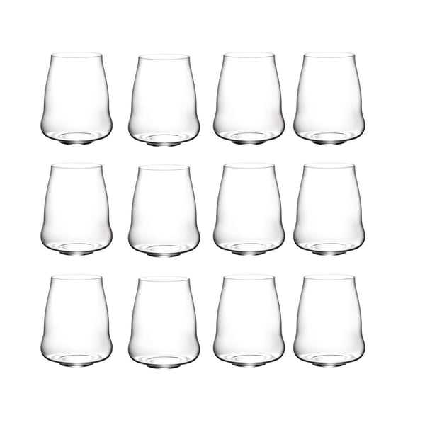 Set of 12 Riedel Stemless Wing Glasses for Pinot