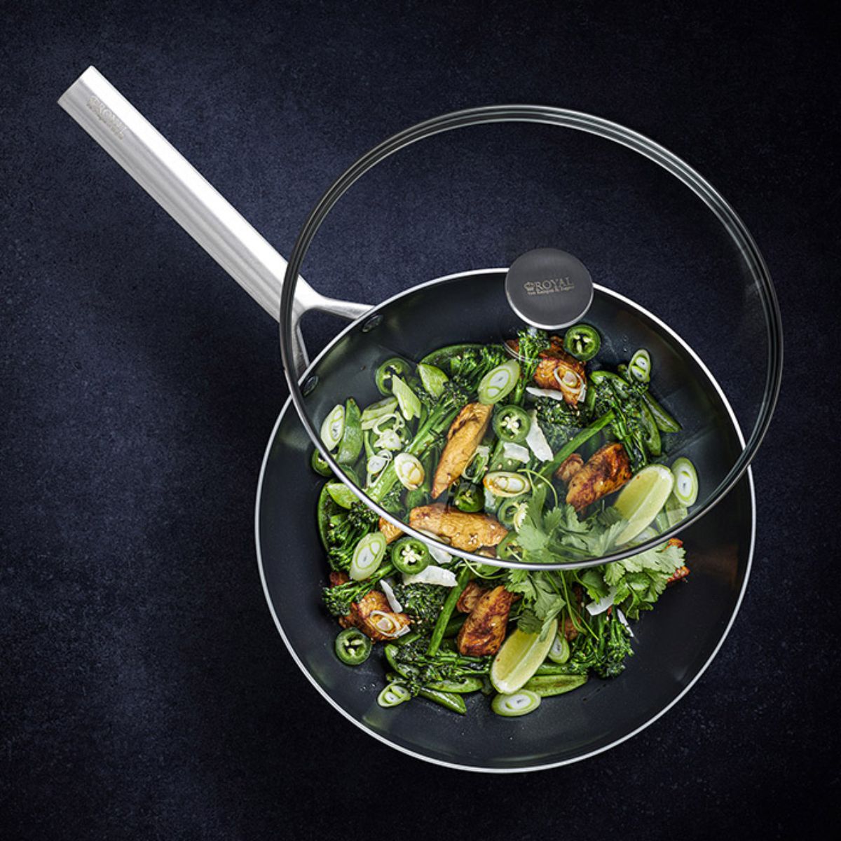 Royal Van Kempen & Begeer Wok With Lid – 28cm | Divertimenti Cookshop