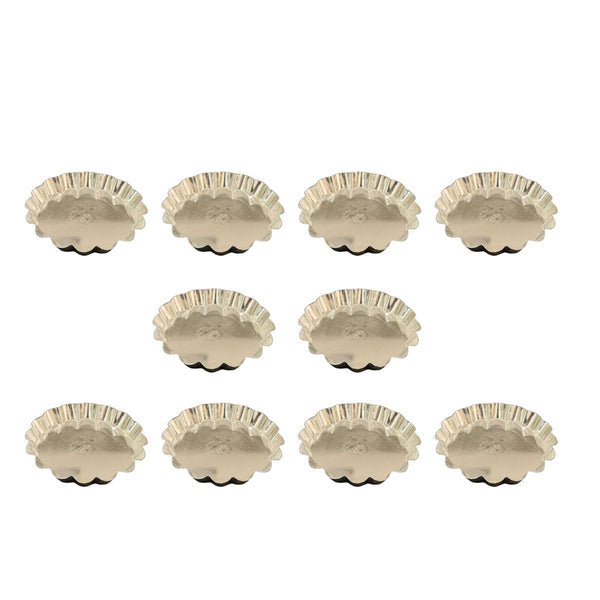 set of 10 gobe tart tin fixed base 7cm