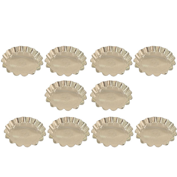 set of 10 gobel tart tin fixed base 8cm