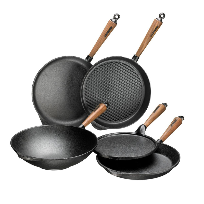 Skeppshult Cast Iron Pancake Pan Walnut Handle - 23cm