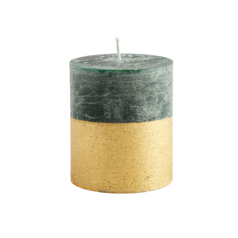 St. Eval Gold Dipped Pillar Candle - Winter Thyme