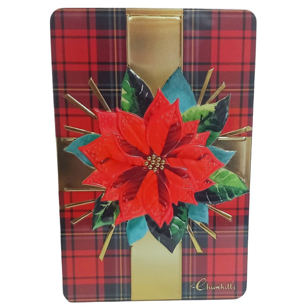 Tartan Poinsettia Shortbread- Red Tin