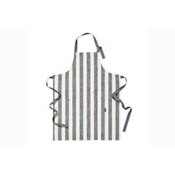 Walton and Co Wide Stripe Apron - Flint Blue