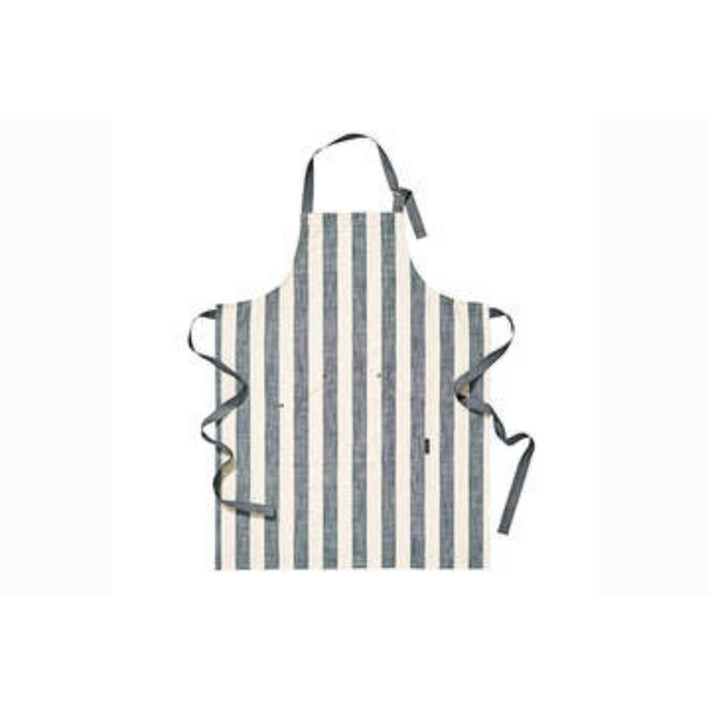 Walton and Co Wide Stripe Apron - Flint Blue