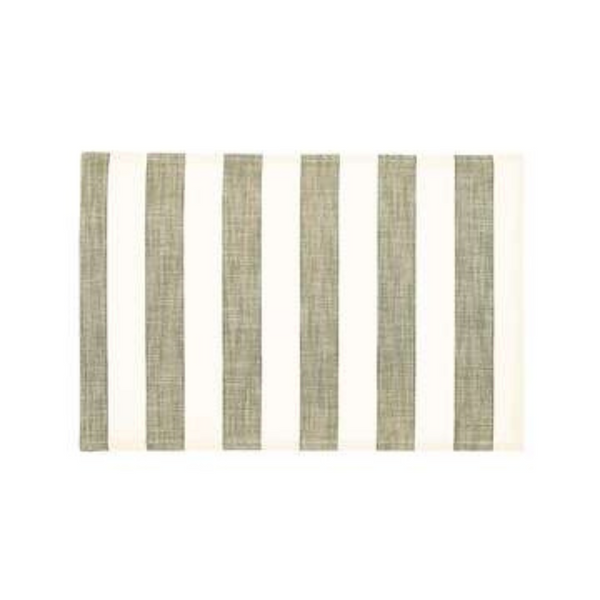 Walton and Co Wide Stripe Placemat Set Of 2 - Olive