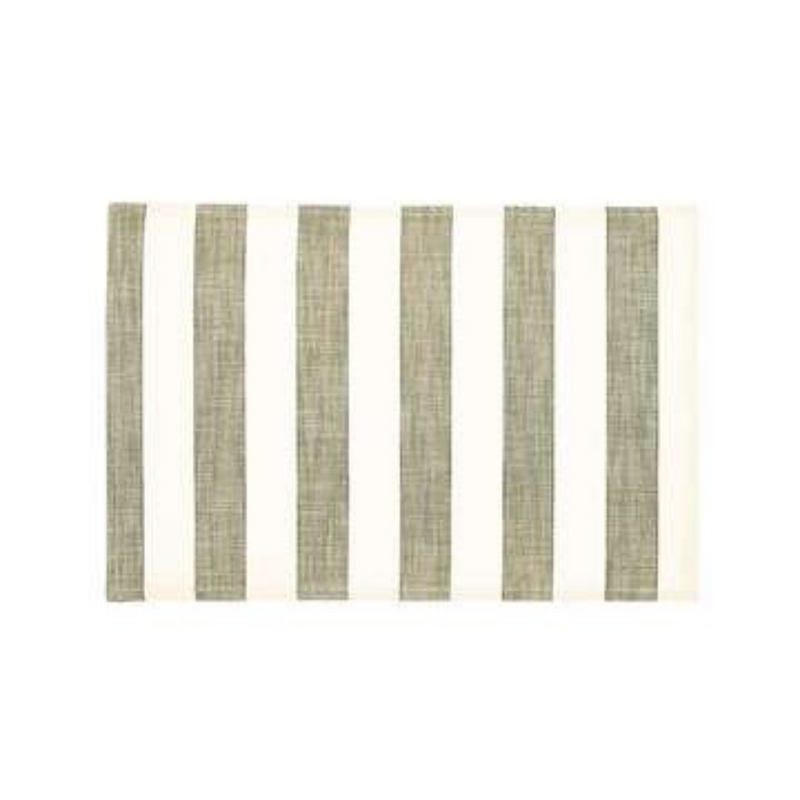 Walton and Co Wide Stripe Placemat Set Of 2 - Olive