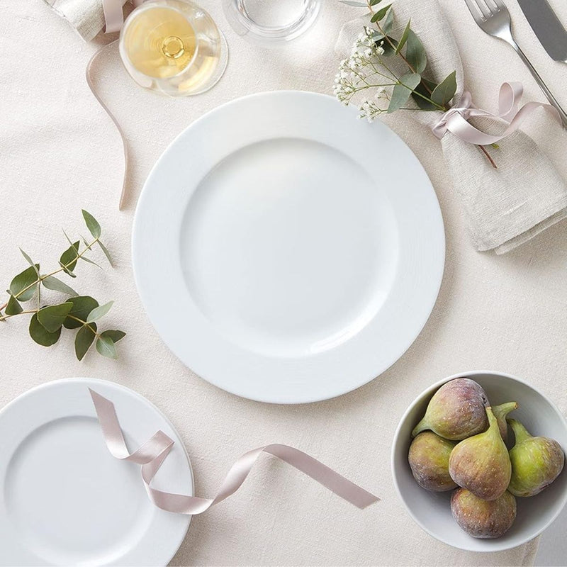 【GENEVIEVE LETHU】ディナー皿×4枚 Genevi ve Lethu White Porcelain Dinner Plates - Pair