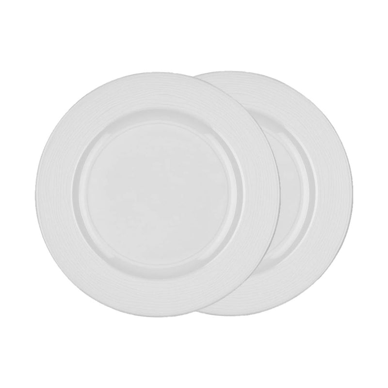 Genevi ve Lethu White Porcelain Dinner Plates - Pair
