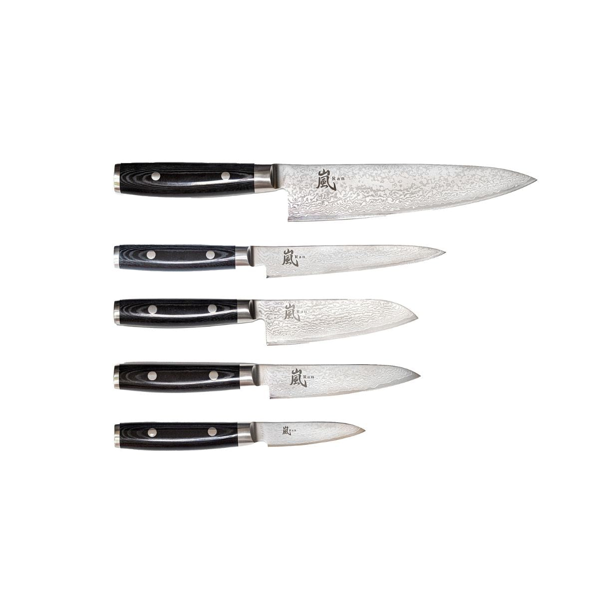 Yaxell Ran 5-Piece Knife Set with Magnetic Walnut Knife Block