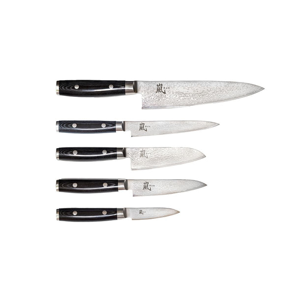 Yaxell Ran 5Piece Knife Set with Walnut Knife Block