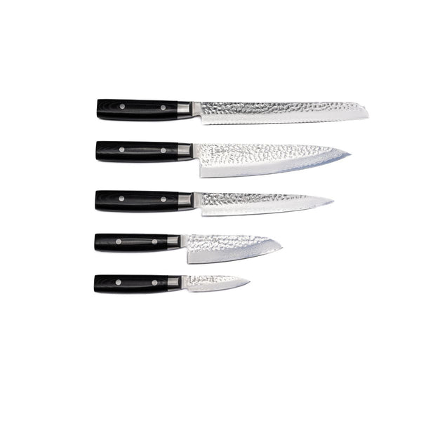 Yaxell Zen 5-Piece Knife Set with Magnetic Walnut Knife Block