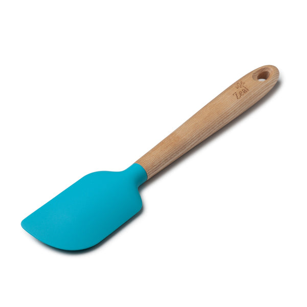 Zeal Wood Handled Silicone Spatula Large – Aqua