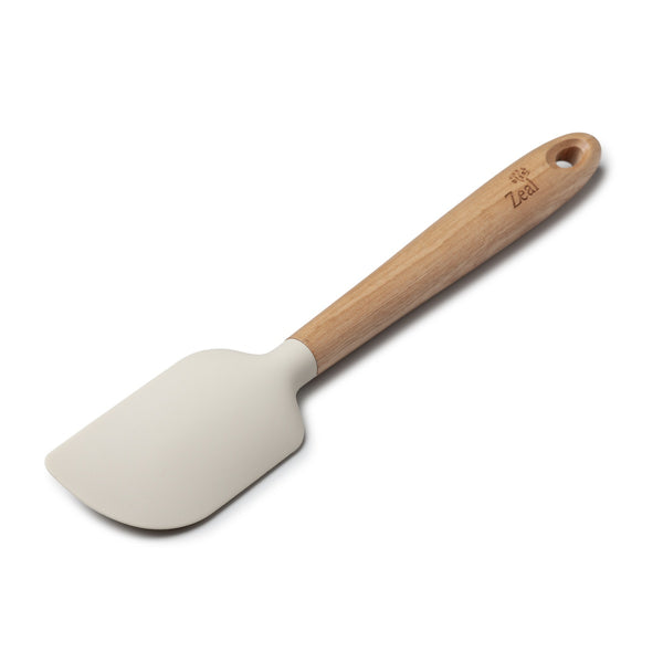 Zeal Wood Handled Silicone Spatula Large – Cream