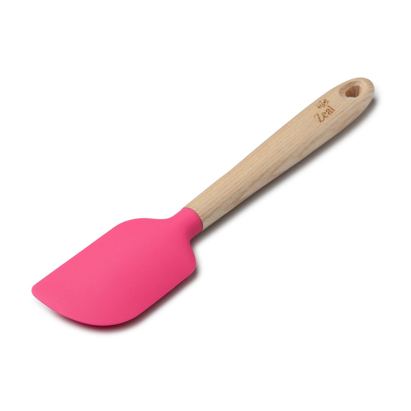 Zeal Wood Handled Silicone Spatula Large – Neon Pink