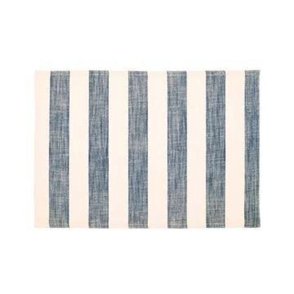 Walton and Co Wide Stripe Placemat Set Of 2 - Flint Blue
