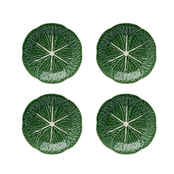 Set of 4 Bordallo Pinheiro Cabbage Side Plates - 19cm