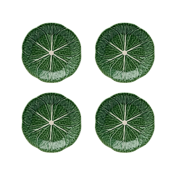 Set of 4 Bordallo Pinheiro Cabbage Side Plates - 19cm