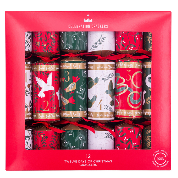 12 Days Of Christmas Crackers - Set of 12