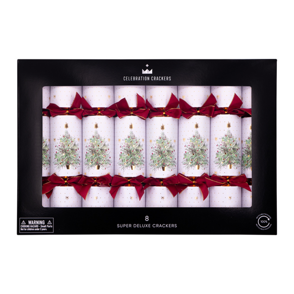 Watercolour Tree Christmas Crackers - Set of 8