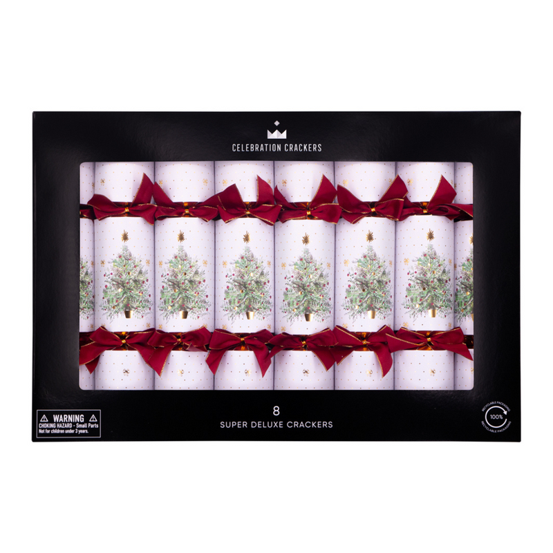Watercolour Tree Christmas Crackers - Set of 8