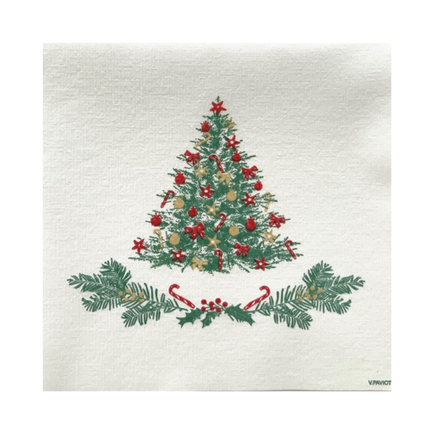Francoise Paviot Cocktail Napkin - Xmas Tree