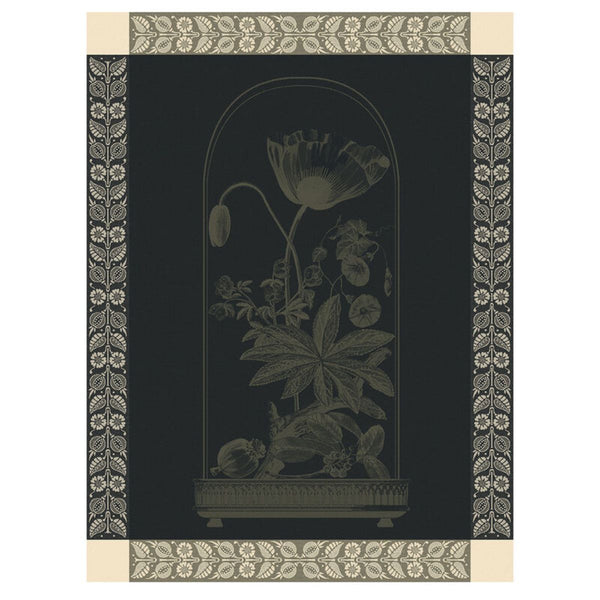 Le Jacquard Français Floral Curiosity Tea Towel - Dark Green