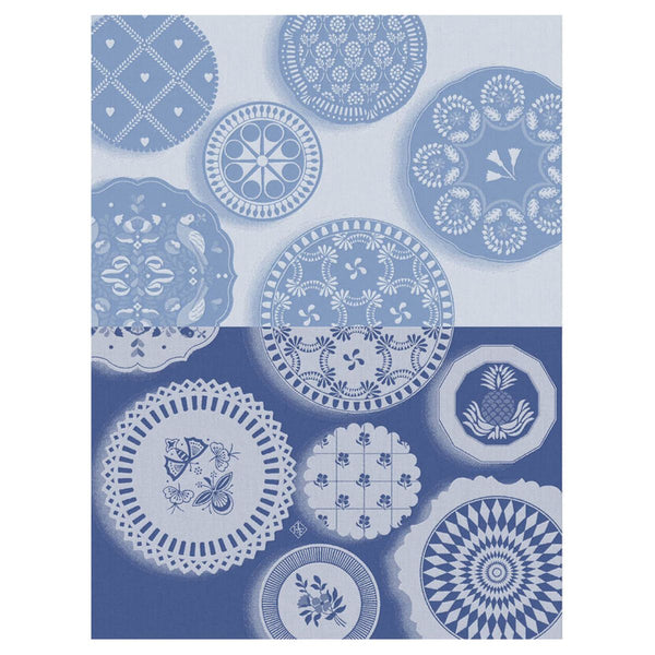 Le Jacquard Français Plates Tea Towel - Blue