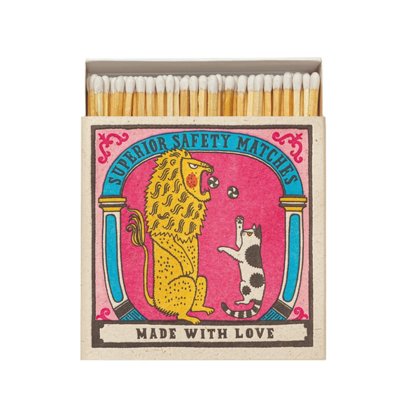 Archivist Square Luxury Match Box Two Cats