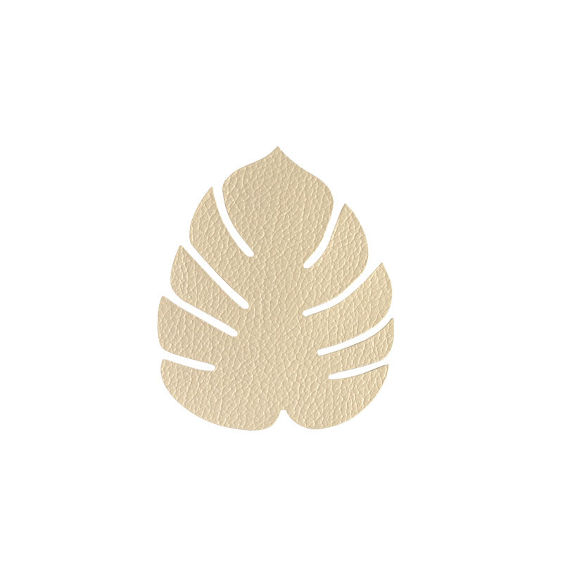 LIND DNA Leather Leaf Coaster - Textured Gold