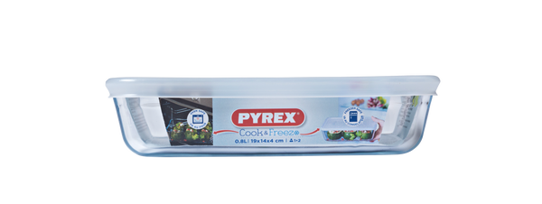 Pyrex Cook & Freeze Rectangular Dish with Lid - 19cm