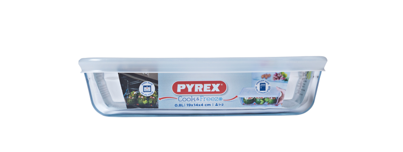 Pyrex Cook & Freeze Rectangular Dish with Lid - 19cm