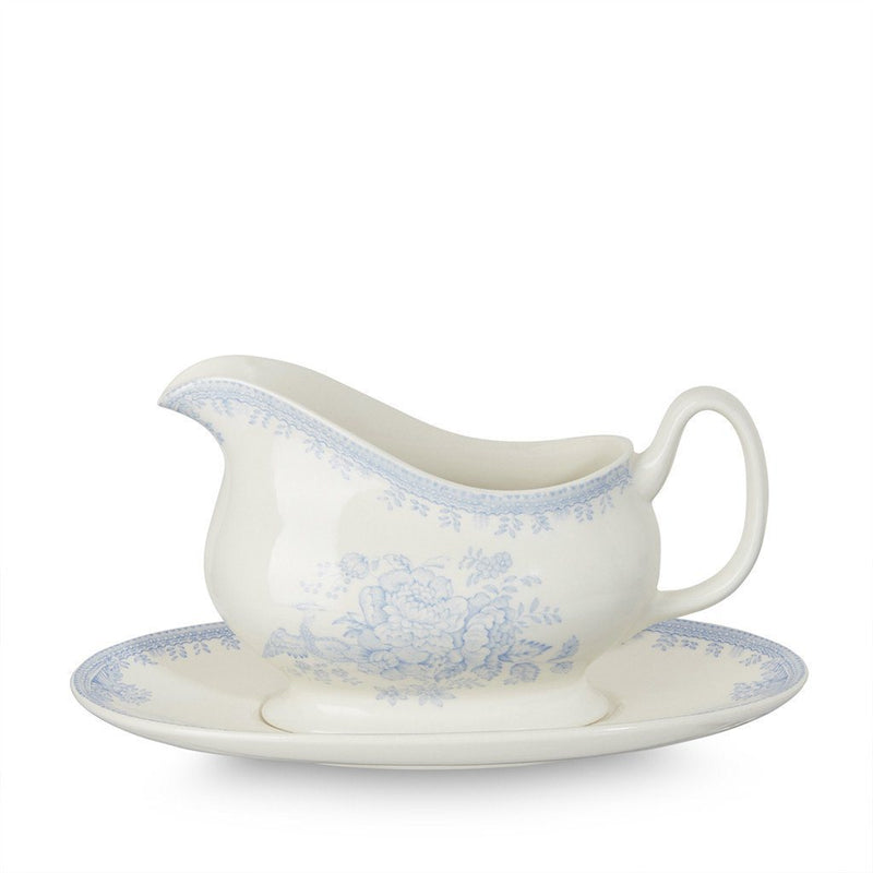 Burleigh Blue Pheasants Gravy Boat and Stand