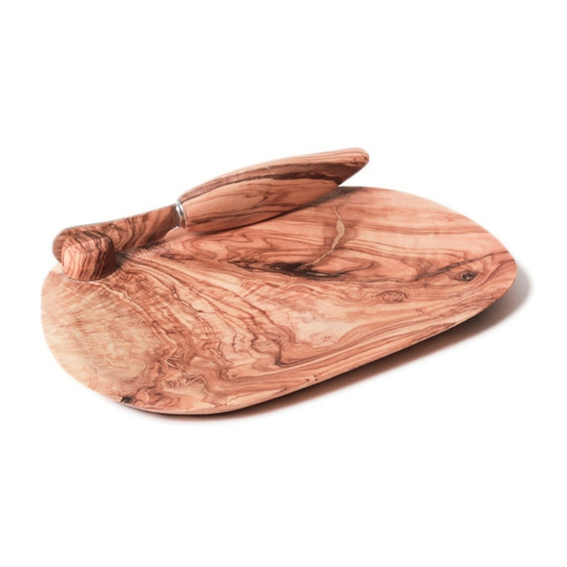 Berard Olive Wood Butter Dish and Knife