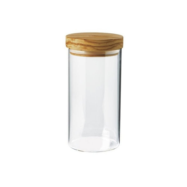 Berard Glass Storage Jar with Olive Wood Lid - 20cm