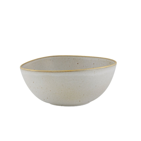 Casa Alegre Gold Stone White Serving Bowl - 25cm