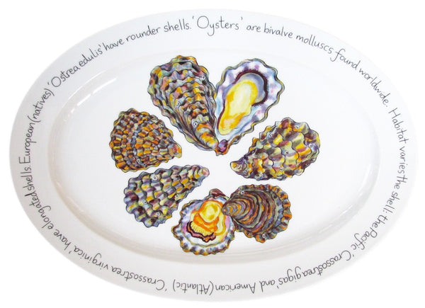 Richard Bramble Oval Plate 39cm - Oysters
