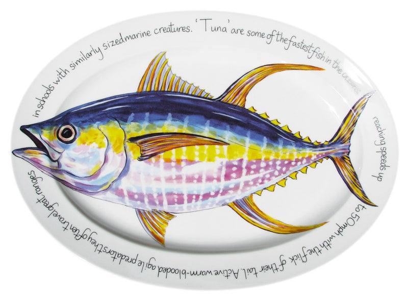 Richard Bramble Oval Plate 39cm - Tuna