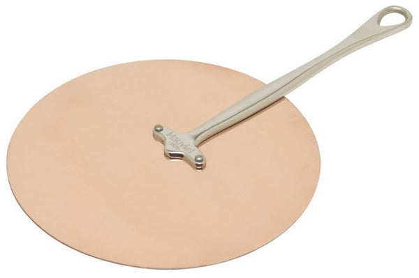 Mauviel Flat Copper Lid With Handle - 25cm