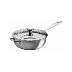 Le Creuset Signature Stainless Steel Non-Stick Chef's Pan with Lid & Helper Handle - 24cm