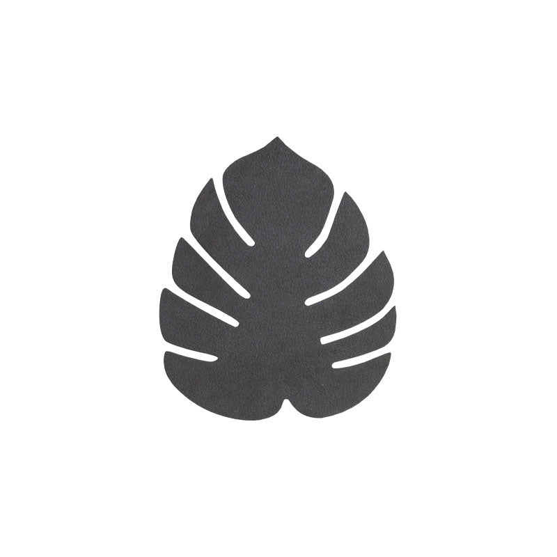 LIND DNA Leather Leaf Coaster - Smooth Black