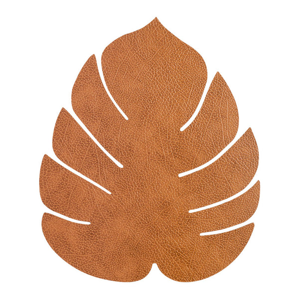 LIND DNA Leather Leaf Table Mat - Large Natural