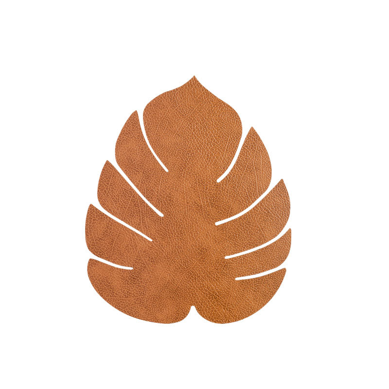 LIND DNA Leather Leaf Table Mat - Small Natural