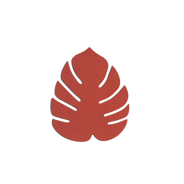 LIND DNA Leather Leaf Coaster - Smooth Sienna